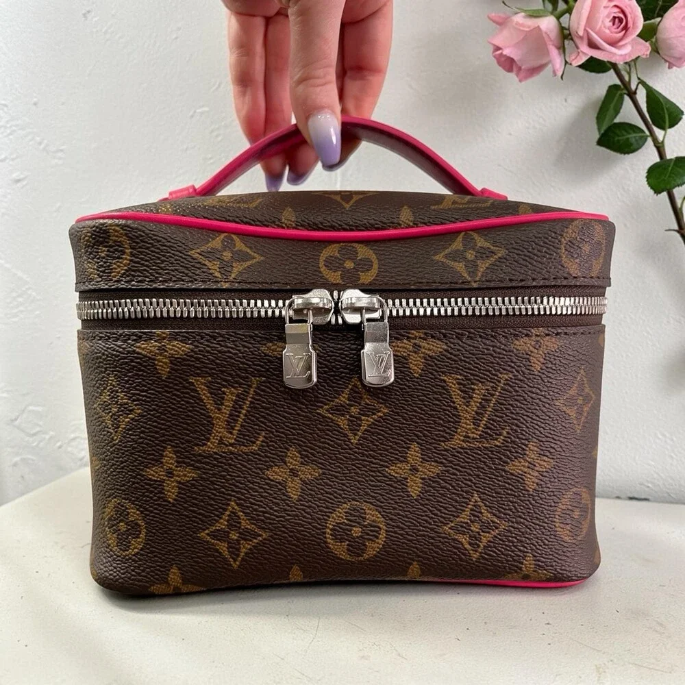 Louis Vuitton Nice Mini Canvas Bag Pink/ Monogram With Authenticity - Picture 1 of 12